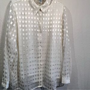 Vintage Joanna two piece button down top 🔥 cream and gold 🔥 size 2XL